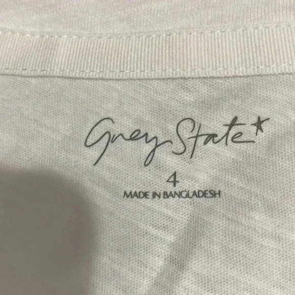 Grey State cream tee shirt top - Picture 9 of 11